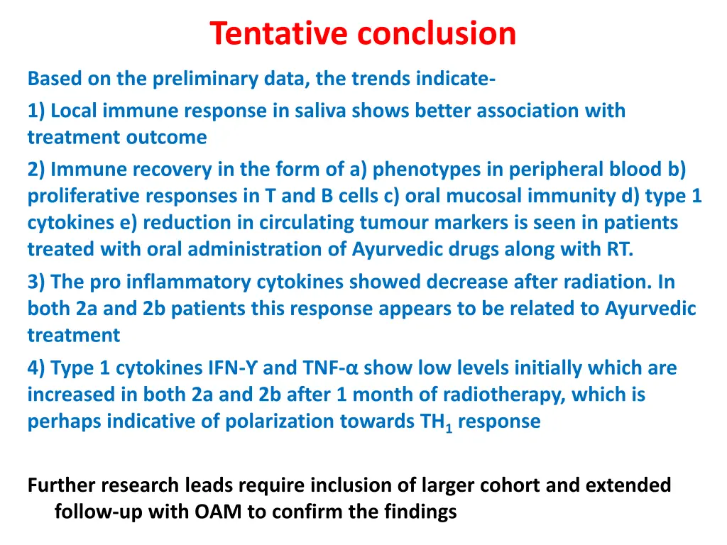 tentative conclusion