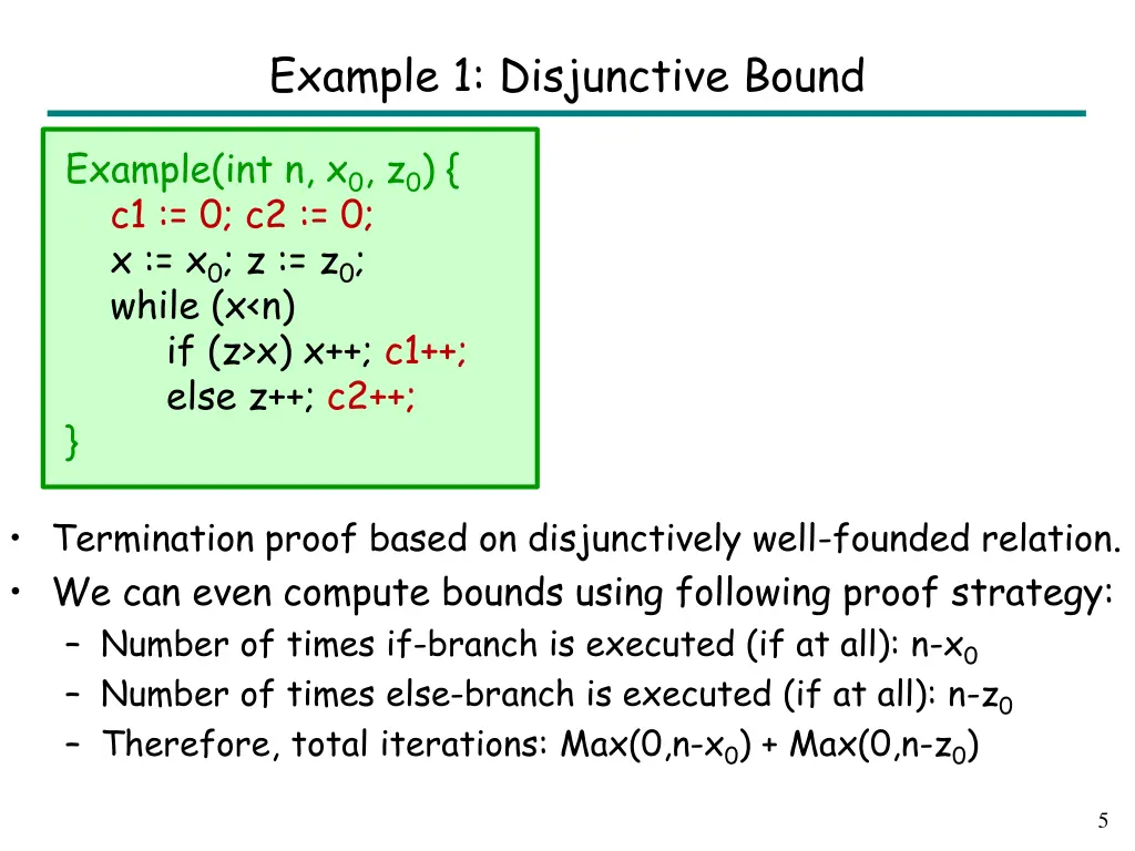 example 1 disjunctive bound