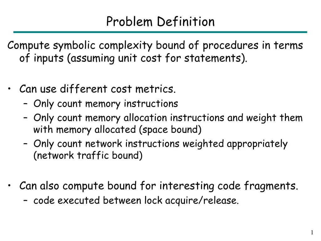 problem definition