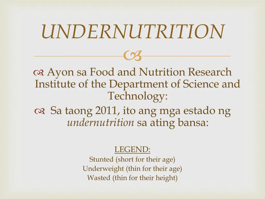 undernutrition