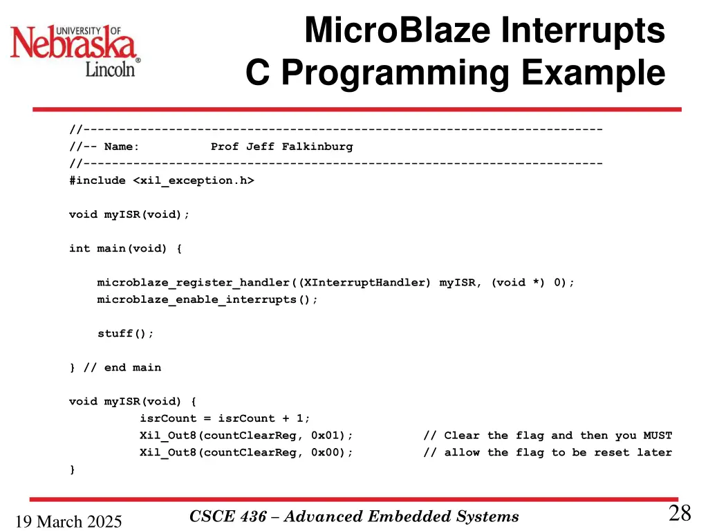 microblaze interrupts c programming example