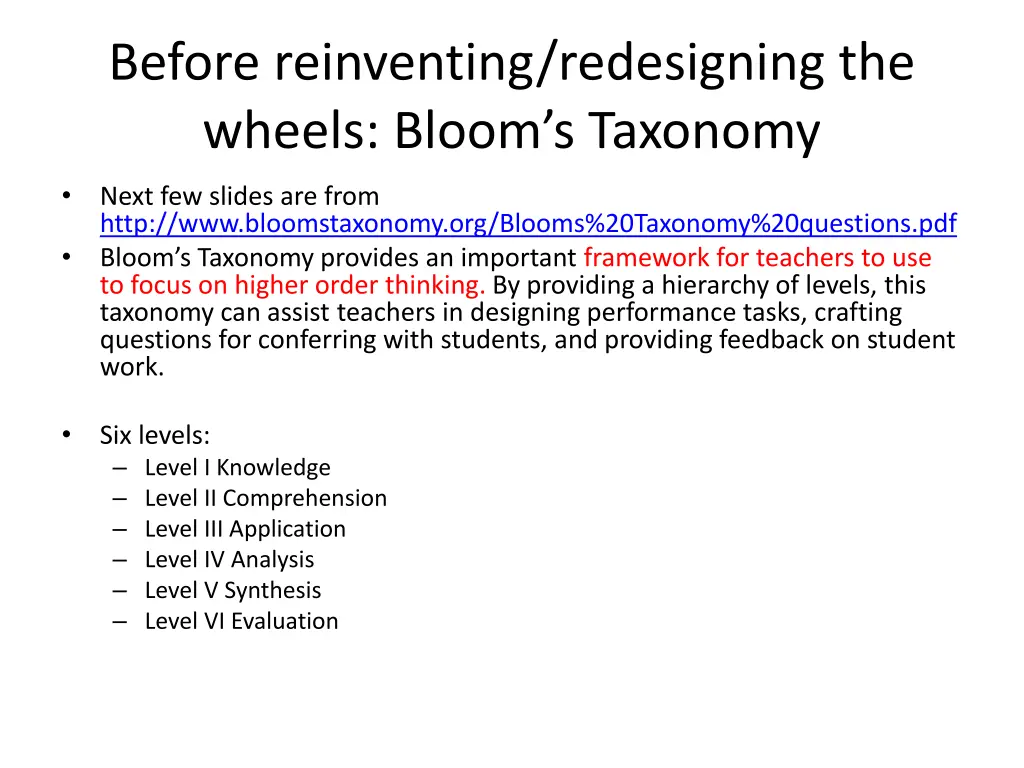 before reinventing redesigning the wheels bloom