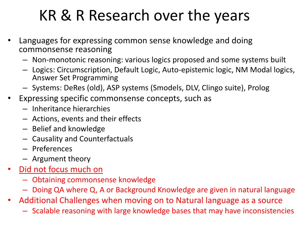 kr r research over the years