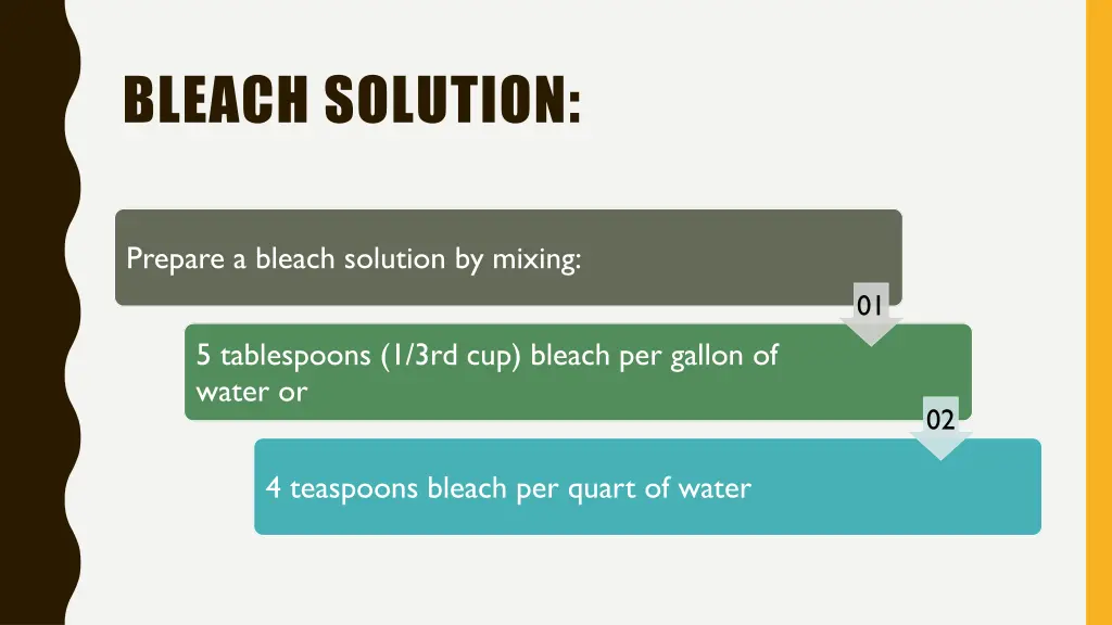 bleach solution