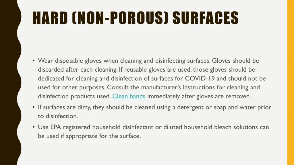 hard non porous surfaces