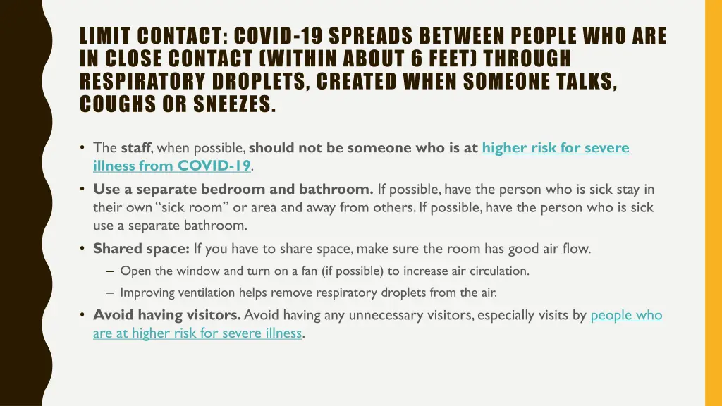 limit contact covid 19 spreads between people