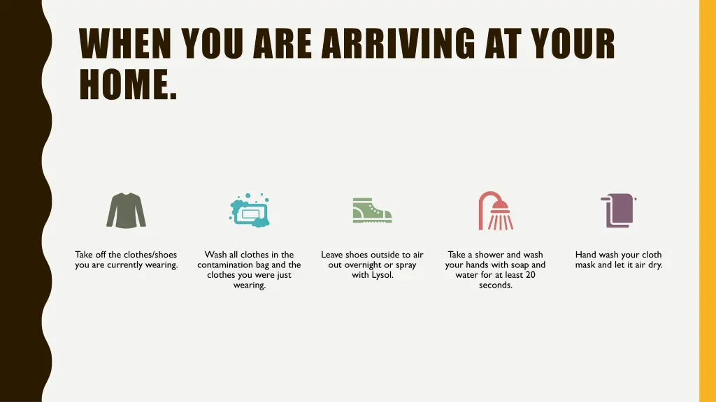 when you are arriving at your home
