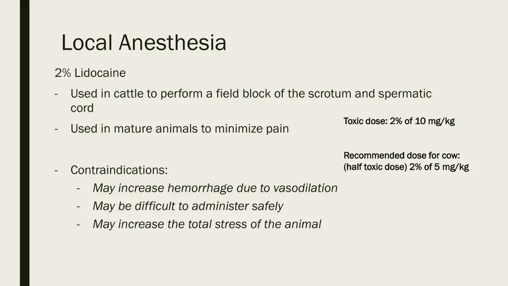 local anesthesia