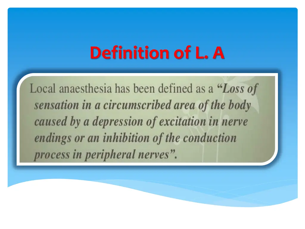 definition of l a