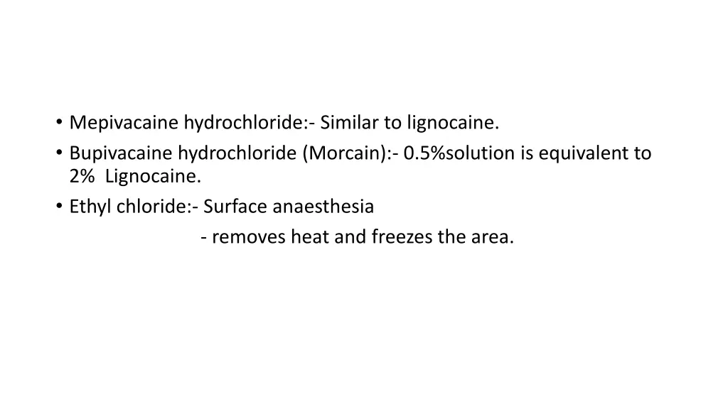 mepivacaine hydrochloride similar to lignocaine