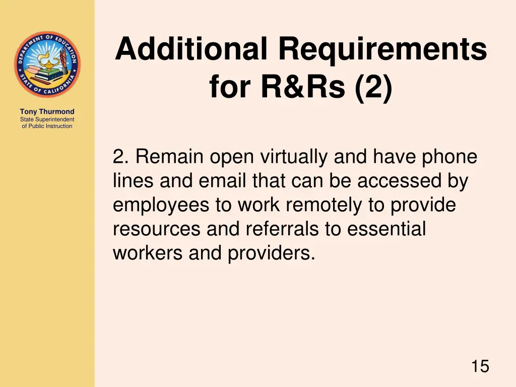 additional requirements for r rs 2
