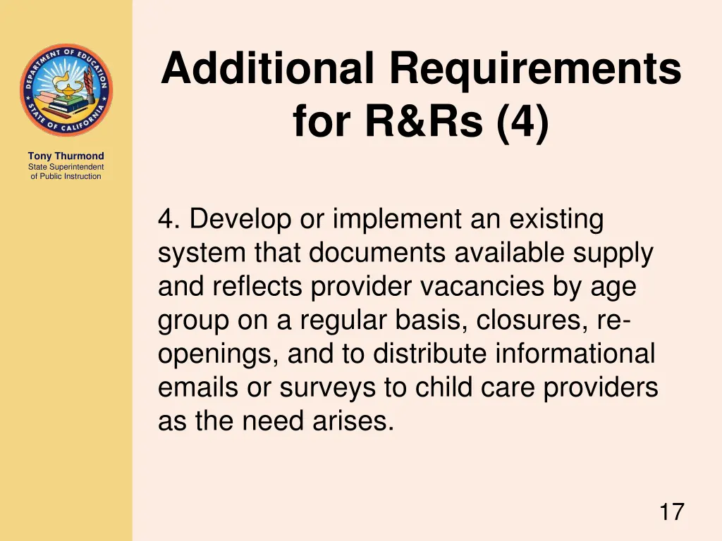 additional requirements for r rs 4
