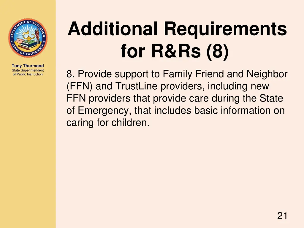 additional requirements for r rs 8