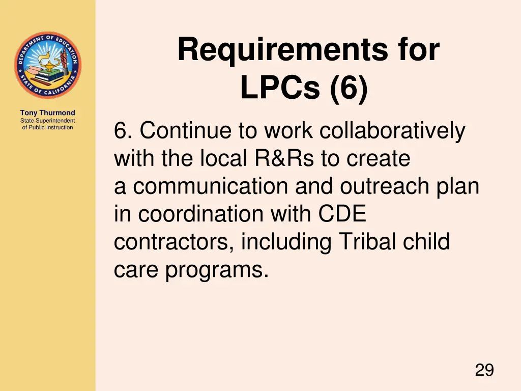 requirements for lpcs 6 6 continue to work