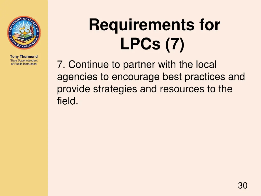 requirements for lpcs 7