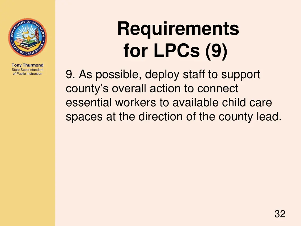 requirements for lpcs 9