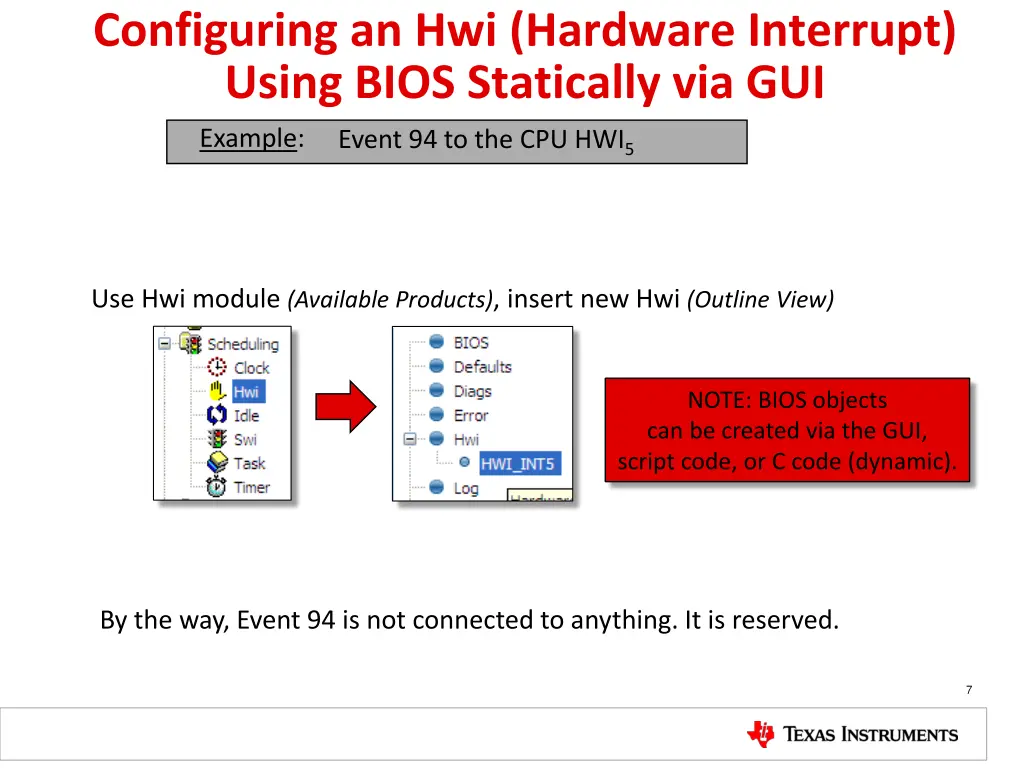 configuring an hwi hardware interrupt using bios