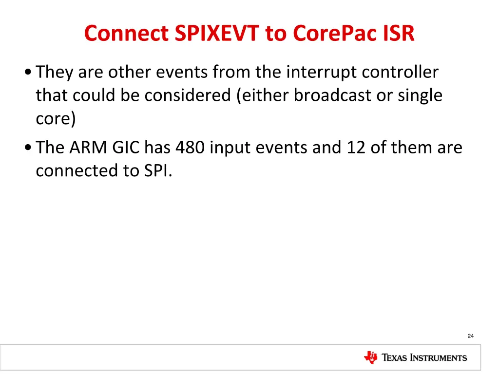 connect spixevt to corepac isr 2