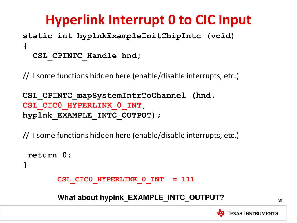 hyperlink interrupt 0 to cic input