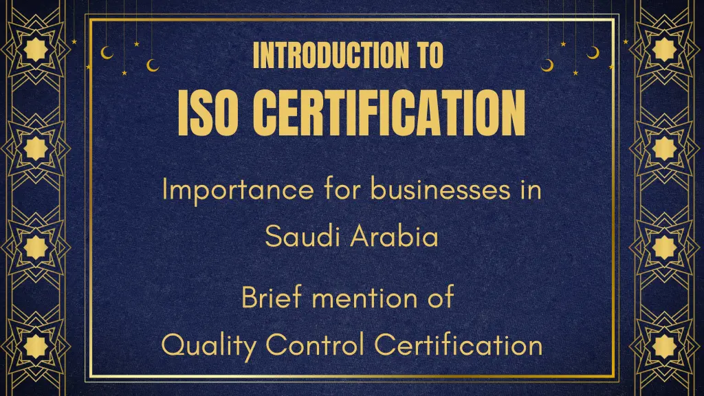 introduction to iso certification