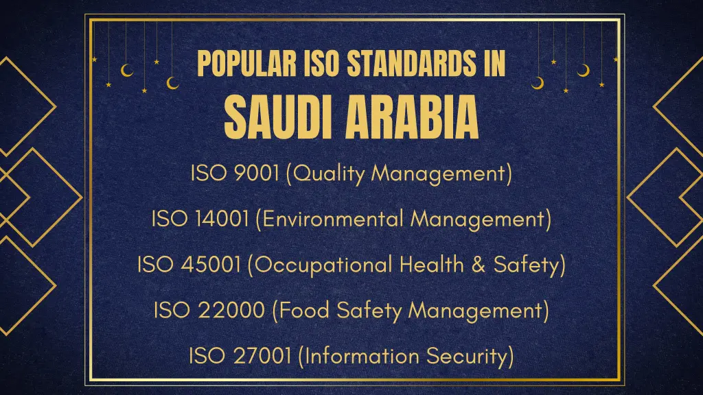 popular iso standards in saudi arabia