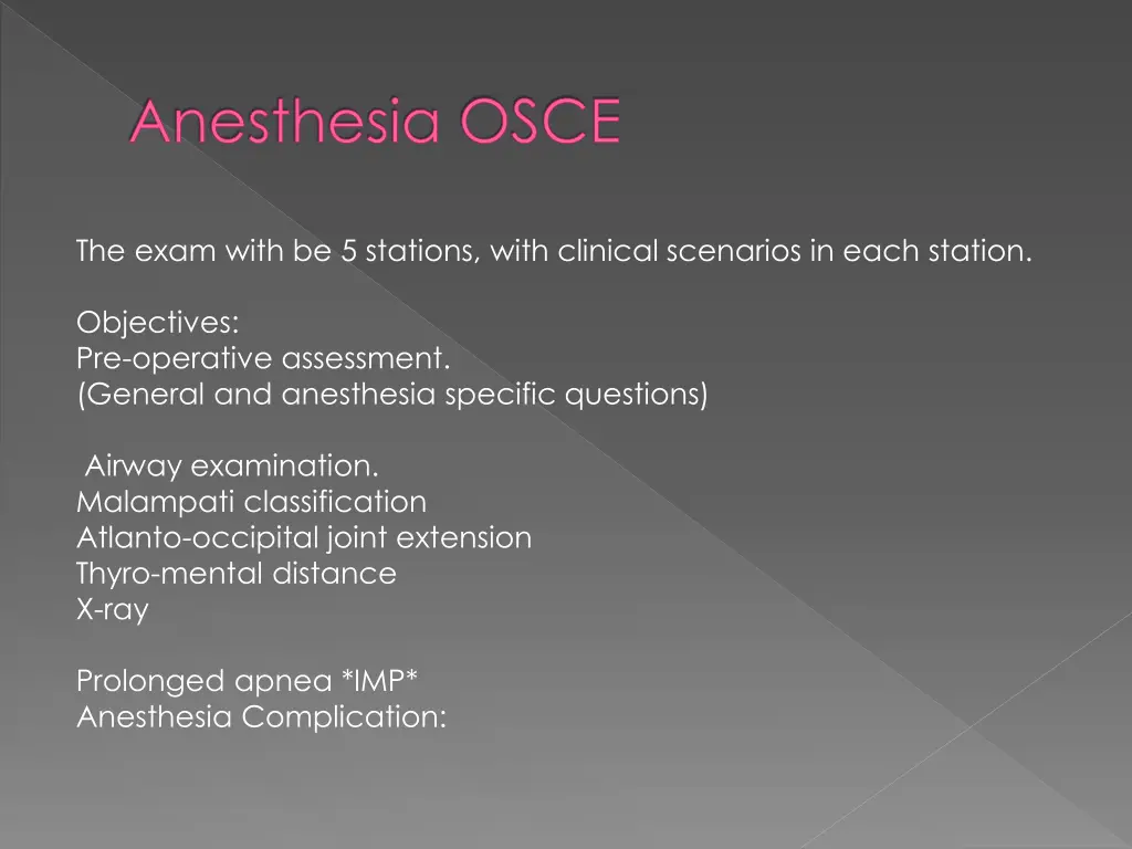 anesthesia osce