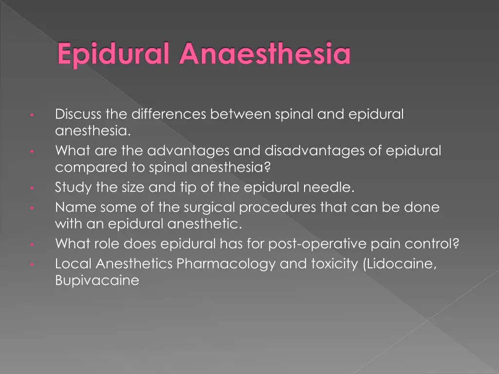 epidural anaesthesia