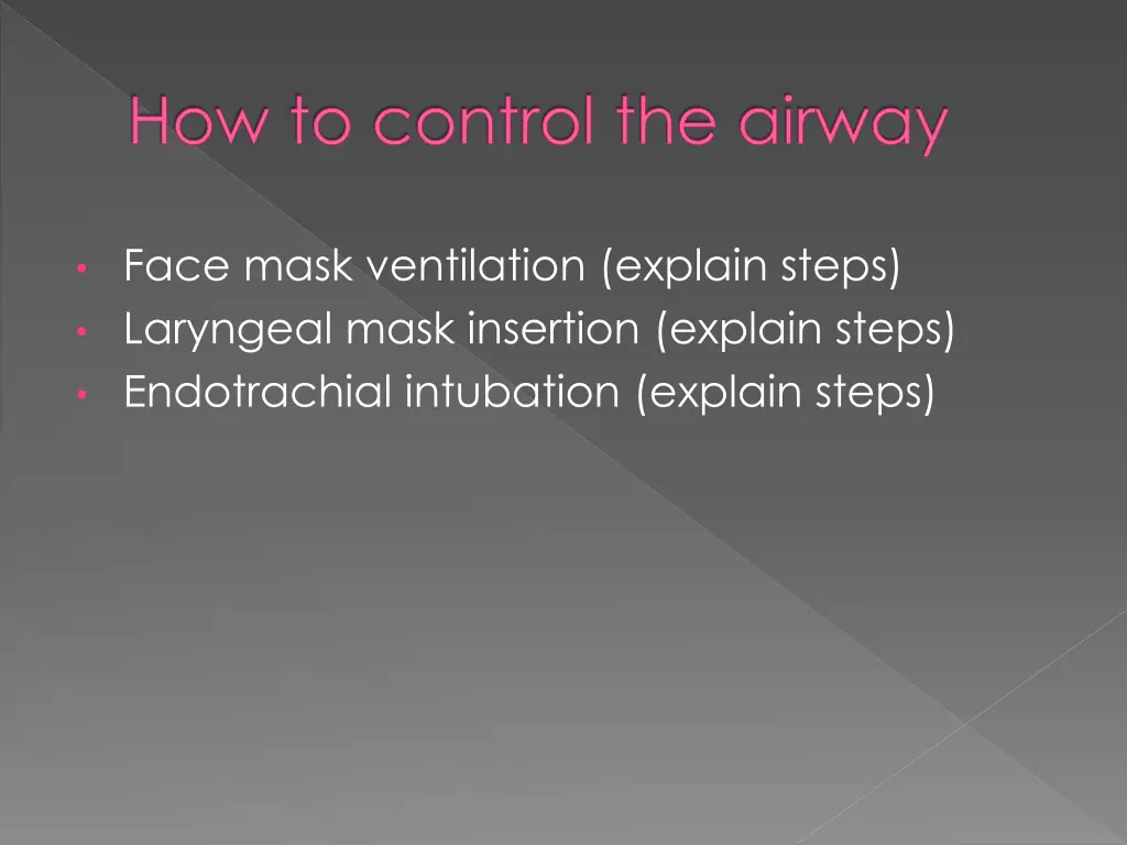 how to control the airway