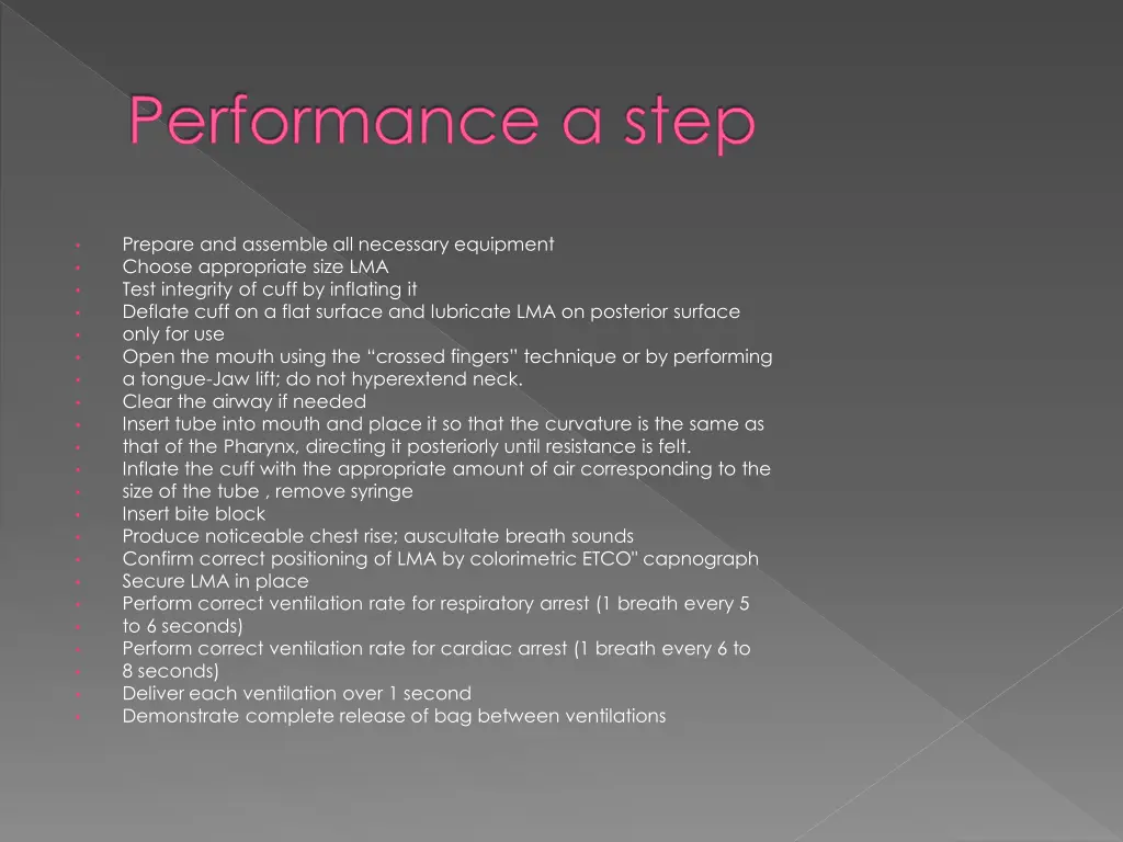 performance a step 1