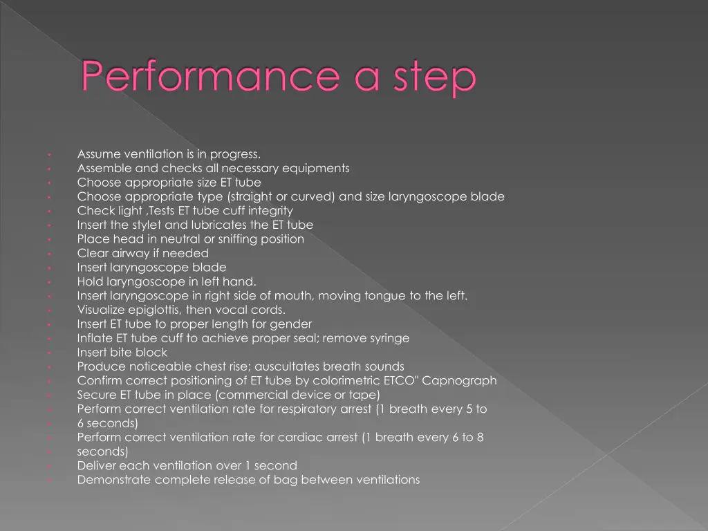 performance a step