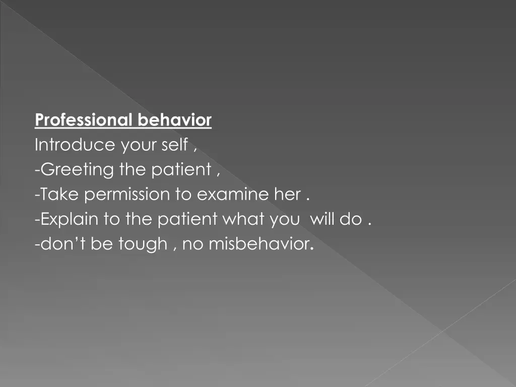 professional behavior introduce your self