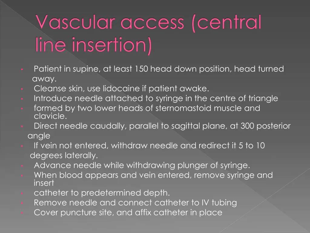 vascular access central line insertion
