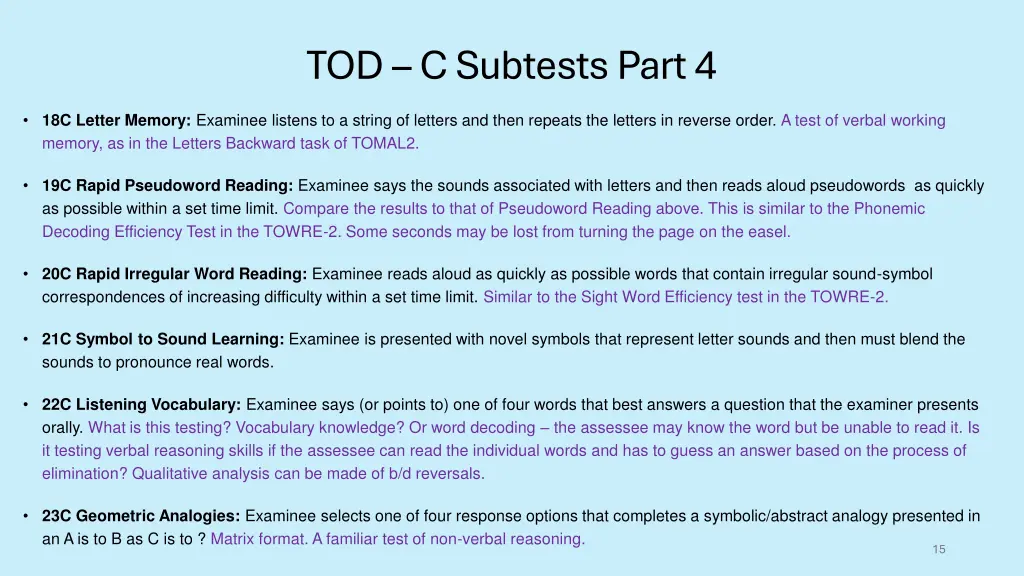 tod c subtests part 4