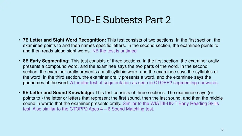 tod e subtests part 2