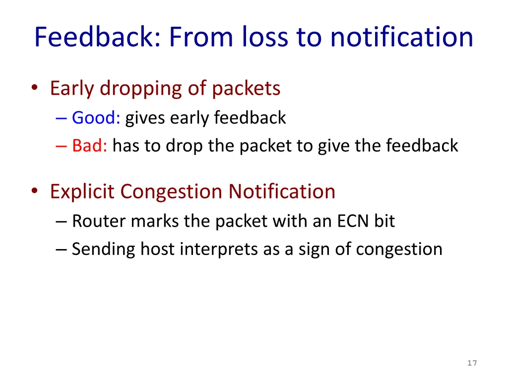 feedback from loss to notification