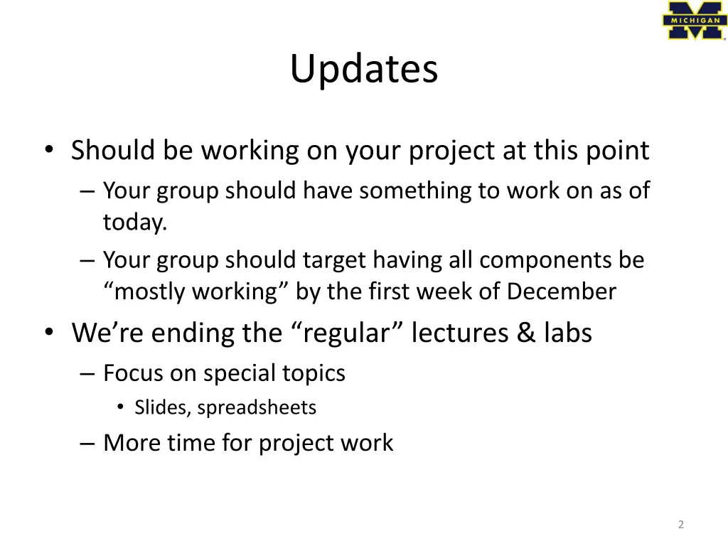 updates