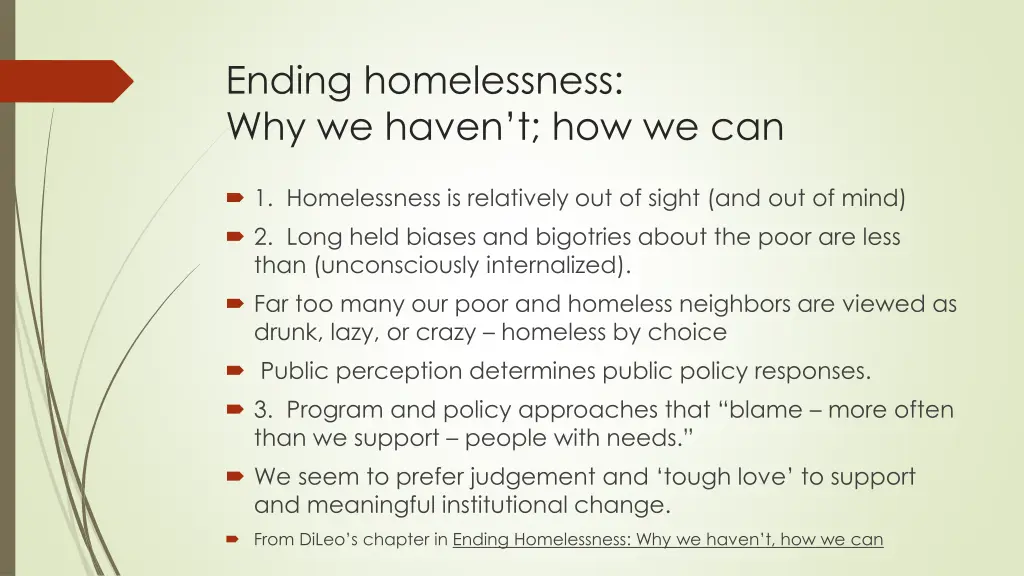 ending homelessness why we haven t how we can