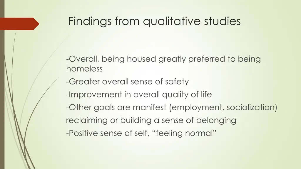 findings from qualitative studies