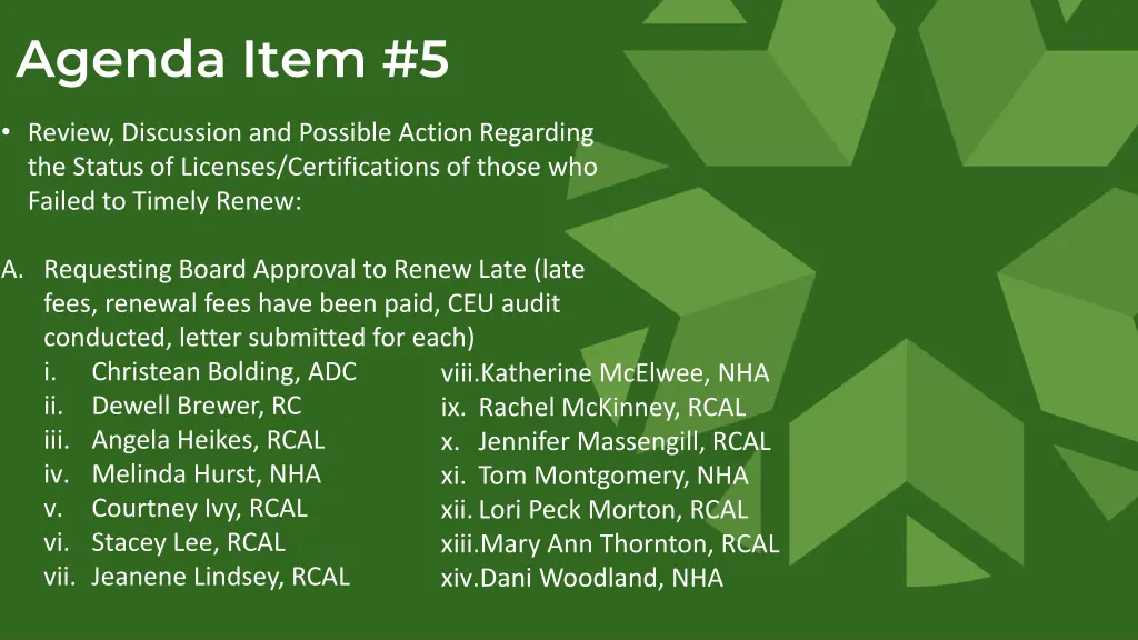 agenda item 5