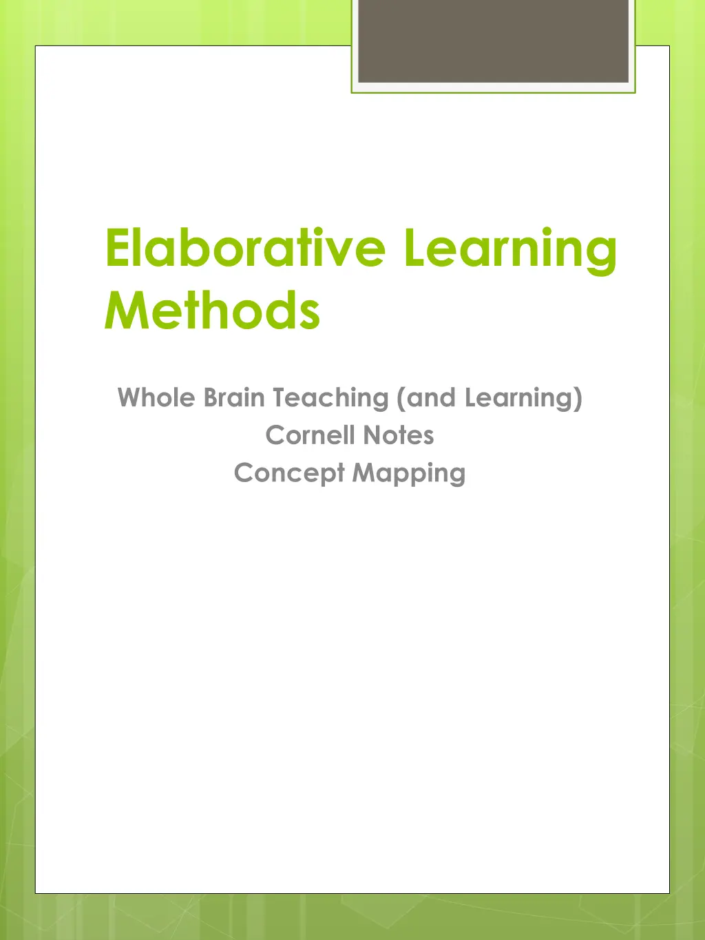 elaborative learning methods