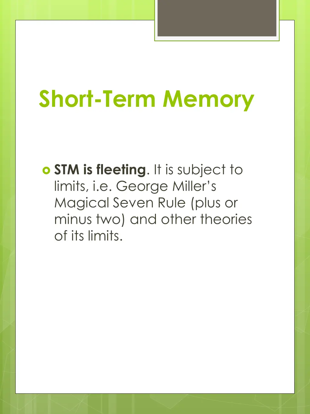 short term memory