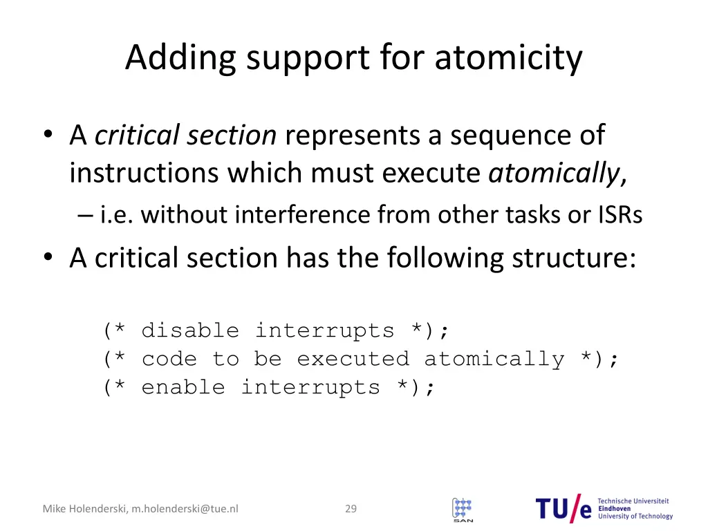 adding support for atomicity