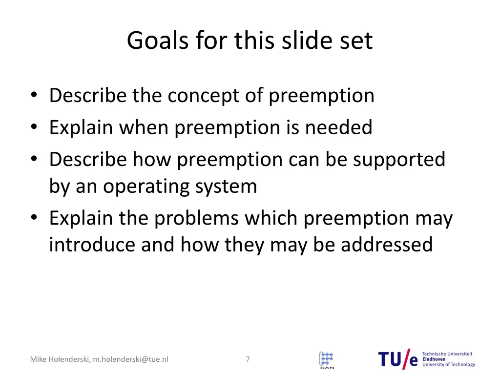 goals for this slide set