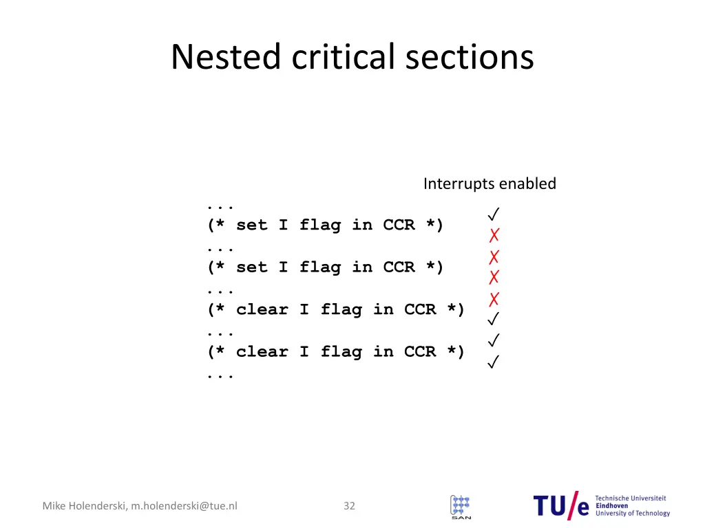 nested critical sections 1