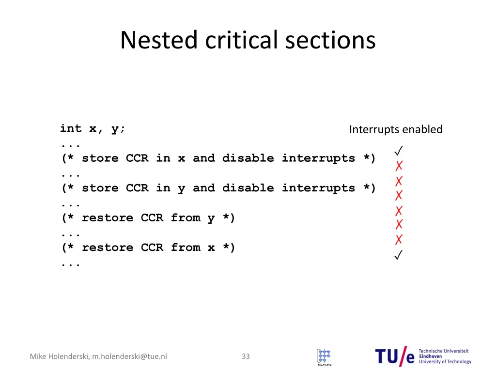 nested critical sections 2