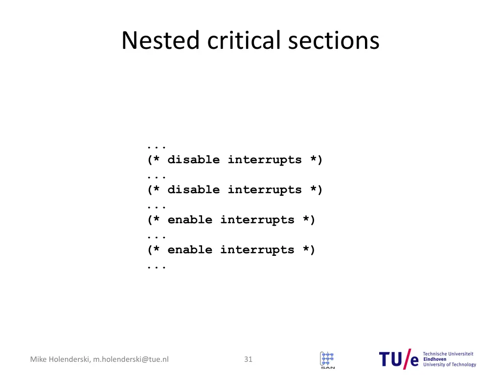 nested critical sections