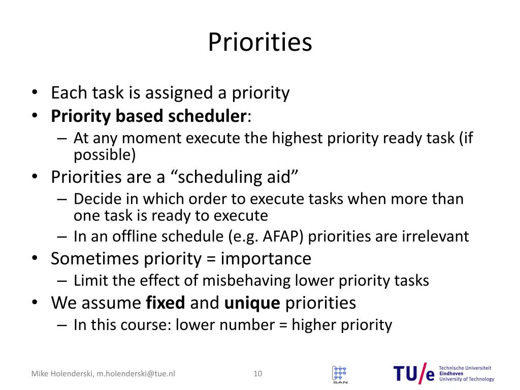 priorities