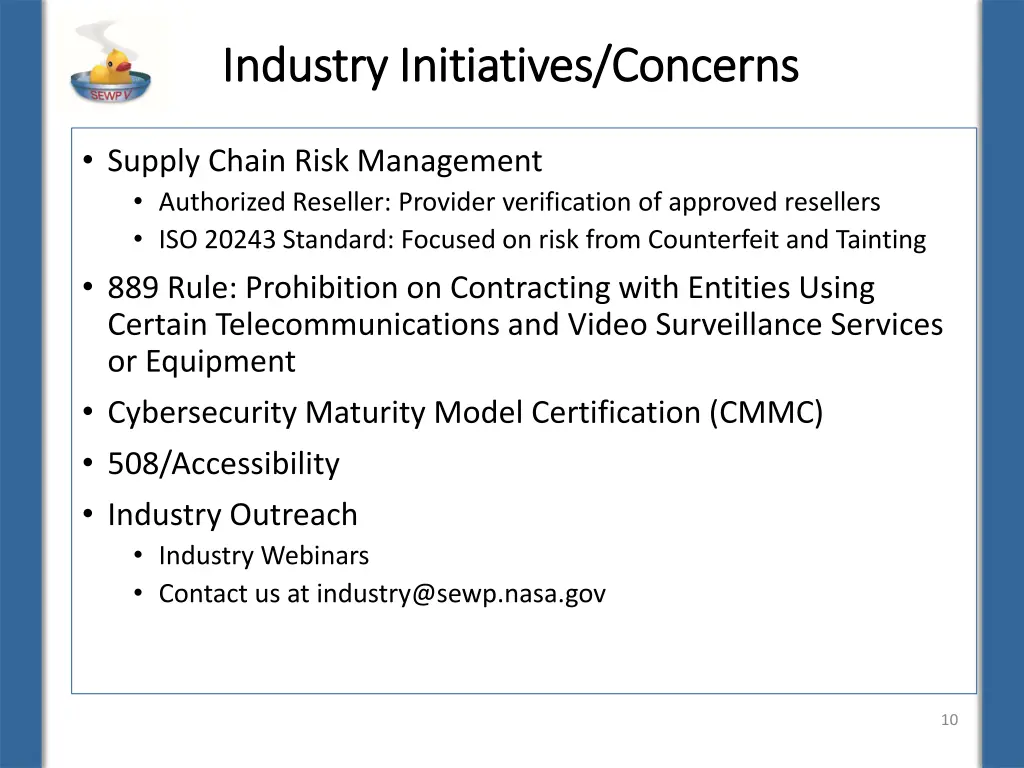 industry initiatives concerns industry