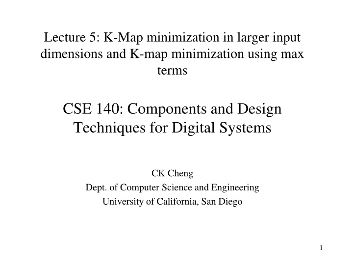 lecture 5 k map minimization in larger input