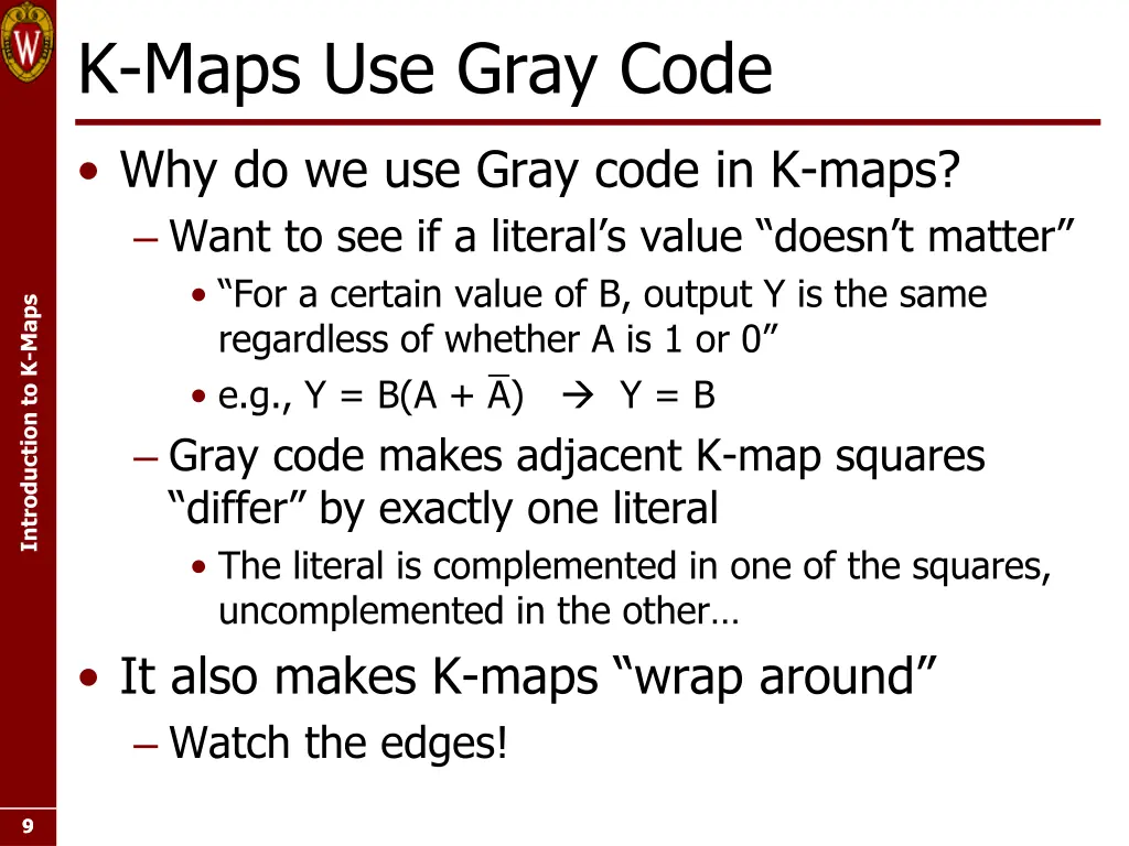 k maps use gray code